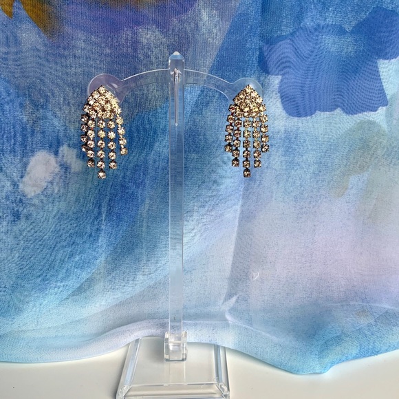Vintage rhinestone waterfall earrings